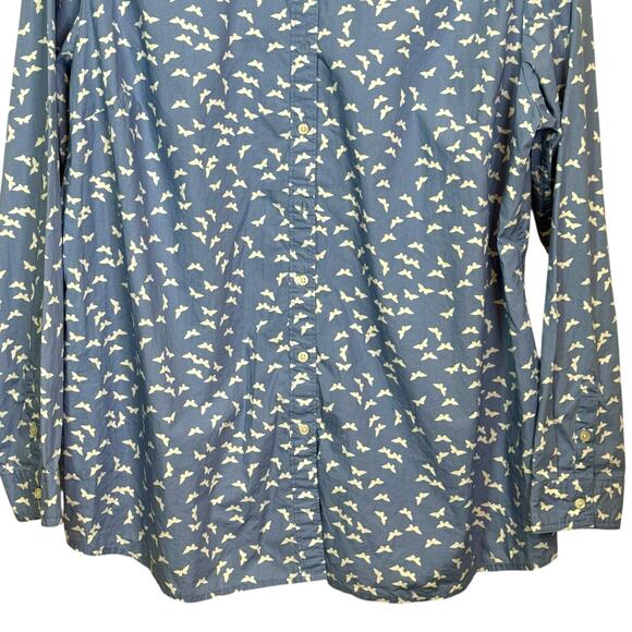 Boden US 18 Blue and White Butterflt Print 100% Cotton Sienna Button Down Shirt - Picture 4 of 8